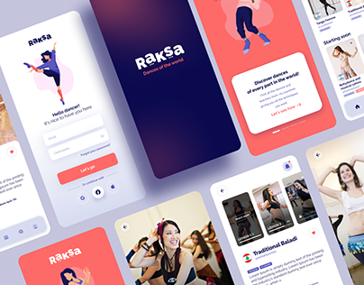 Raksa · App for dancers · UX/UI · Branding