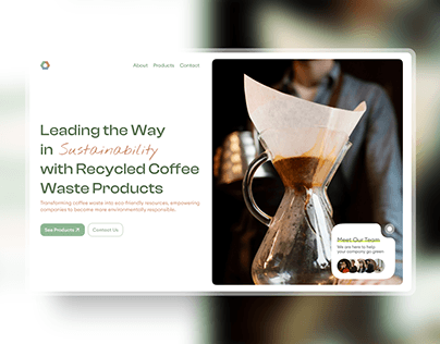 Coffee Waste Products Landing Hero Section