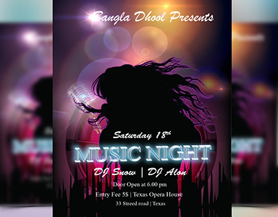 Music Night party flyer