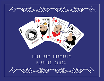 playing cards-Line Art Portrait