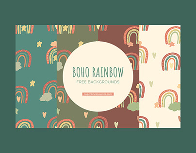 Free Boho Rainbow Backgrounds