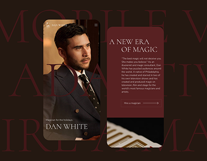 Dan White magician website ui ux landing web design