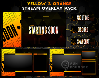 Yellow and Orange Animated Stream Overlay Pack