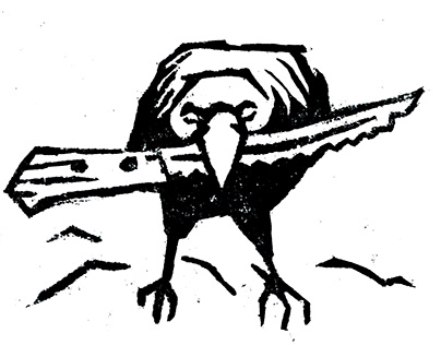 Cuervo con cuchillo