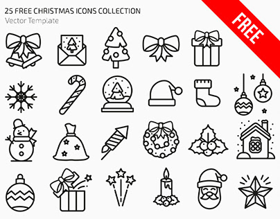 Free Christmas Icons Set in EPS + PSD