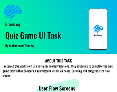 Brainoviq Quiz Game- Interview task