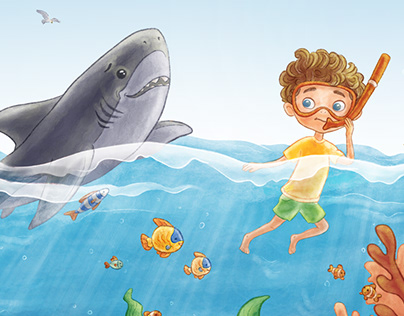 Children’s book illustrations "The Friendly Shark"
