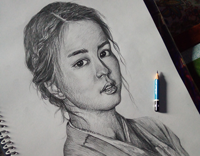 Korean Girl Pencil Sketch
