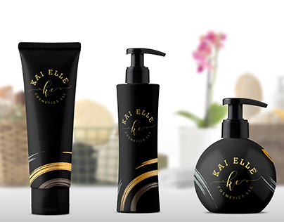 Logo Design and Packaging Mockup for Kal Elle Cosmetics