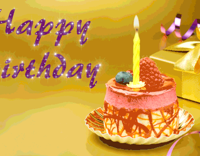 Happy Birthday Animated GIF for SHARP Aquos Board