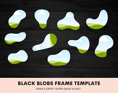 Black Blobs Frame Template