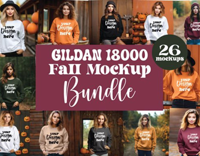 Gildan 18000 Fall Mockup Bundle