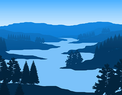 Monochromatic Illustration of a Mountain