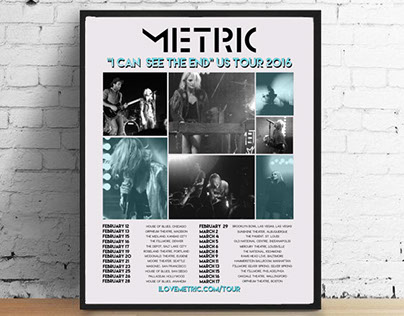 Metric 2016 U.S Tour Poster