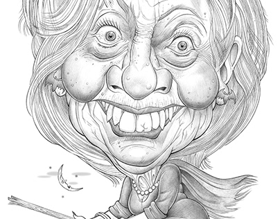 Caricature of Hillary Clinton
