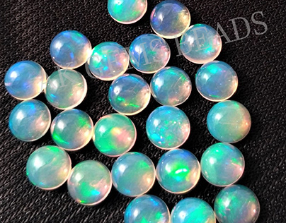Natural Ethiopian Opal 3mm Smooth Round Loose Cabochon