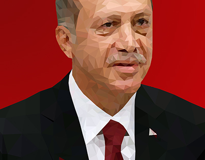 Recep Tayyip Erdogan Low Poly Portrait