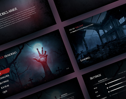 Horde of Hundred - Horror Game UI Design Concept