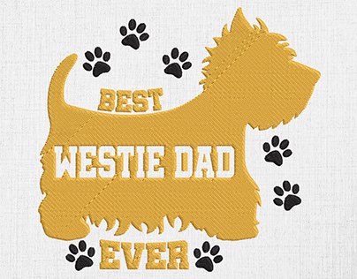 Best Westie Dad Ever Embroidery