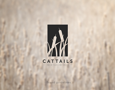 silhouette cattails logo brand identity