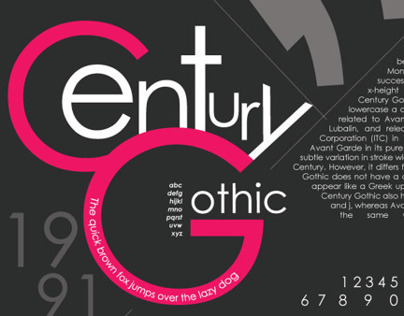 Century Gothic Typography Font Poster