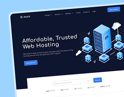 Web Hosting Services Landing Page (Hero Section)