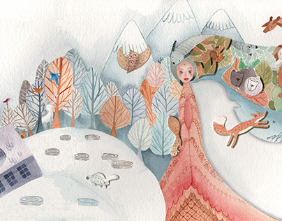 Animals in Winter- ChildrenIllustration(AcademyProject)