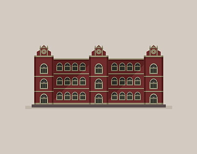 The red brick colonial building