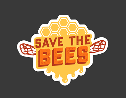 Save the Bees Sticker and Pin