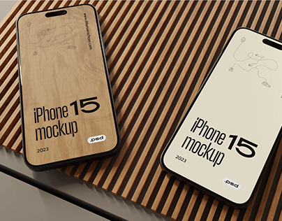 Wood - 7 iPhone 15 mockups