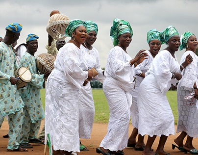 Women celebrating in Nigeria