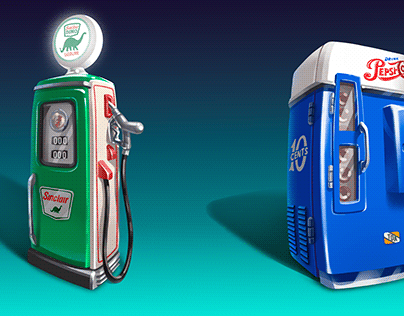 Gas Station & Soda Vending Machine
