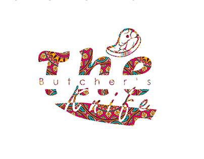 The butcher knife logo design brand