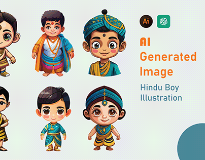 Hindu Boy Illustration - AI Generated Image