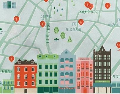 Hamburg Map Illustration