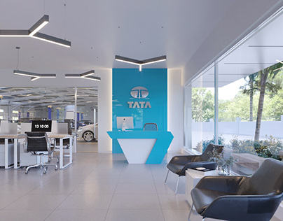 TATA car Reception 3D render by Valli3DStudio