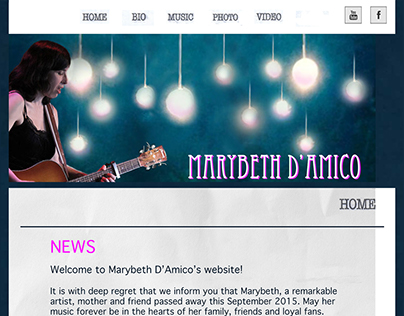 Website for Marybeth D'Amico, musician