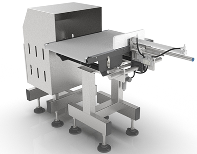 3D Design of PU Belt Conveyor with Pusher