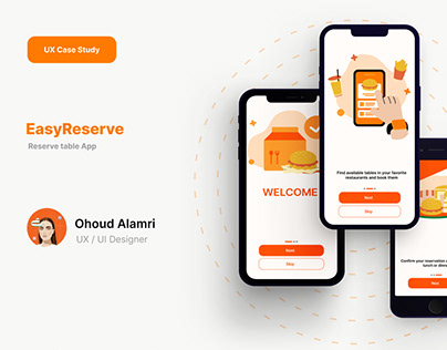 Project thumbnail - case study " Easy Reserve app " project ux ui