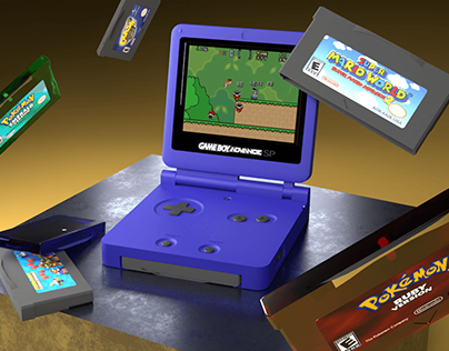Game Boy Advance SP-3D Modeling and 3D Animation