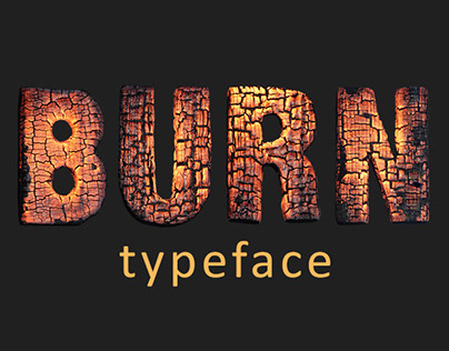 Burning wood typeface