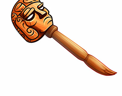 Wooden Mallet with Custom Mallet Head Game Weapon/Icon