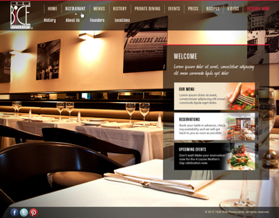 Bice ristorante - web design