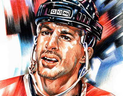 Hockey Portraits in Colored Pencil