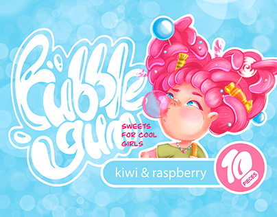 Packaging and character design for bubble gum