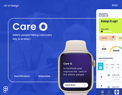 Care O - App for Elderly People with Wearable | UX UI