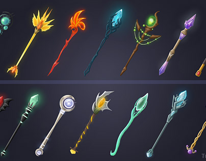 Magic Staves for a mobile game