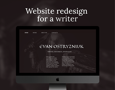 Website redesign for a writer