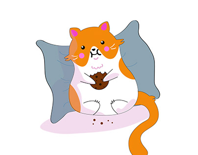 Kitten with cookie