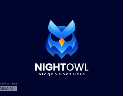 Night Owl Gradient Colorful Logo